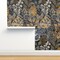 Blue Leaves Animal Print Wild Dark Tropical Tiger Cheetah Lizard Botanical Floral Large Scale Jungle Custom Pre-pasted Wallpaper by Spoonflower Pre-Pasted Wallpaper 2FT Wide